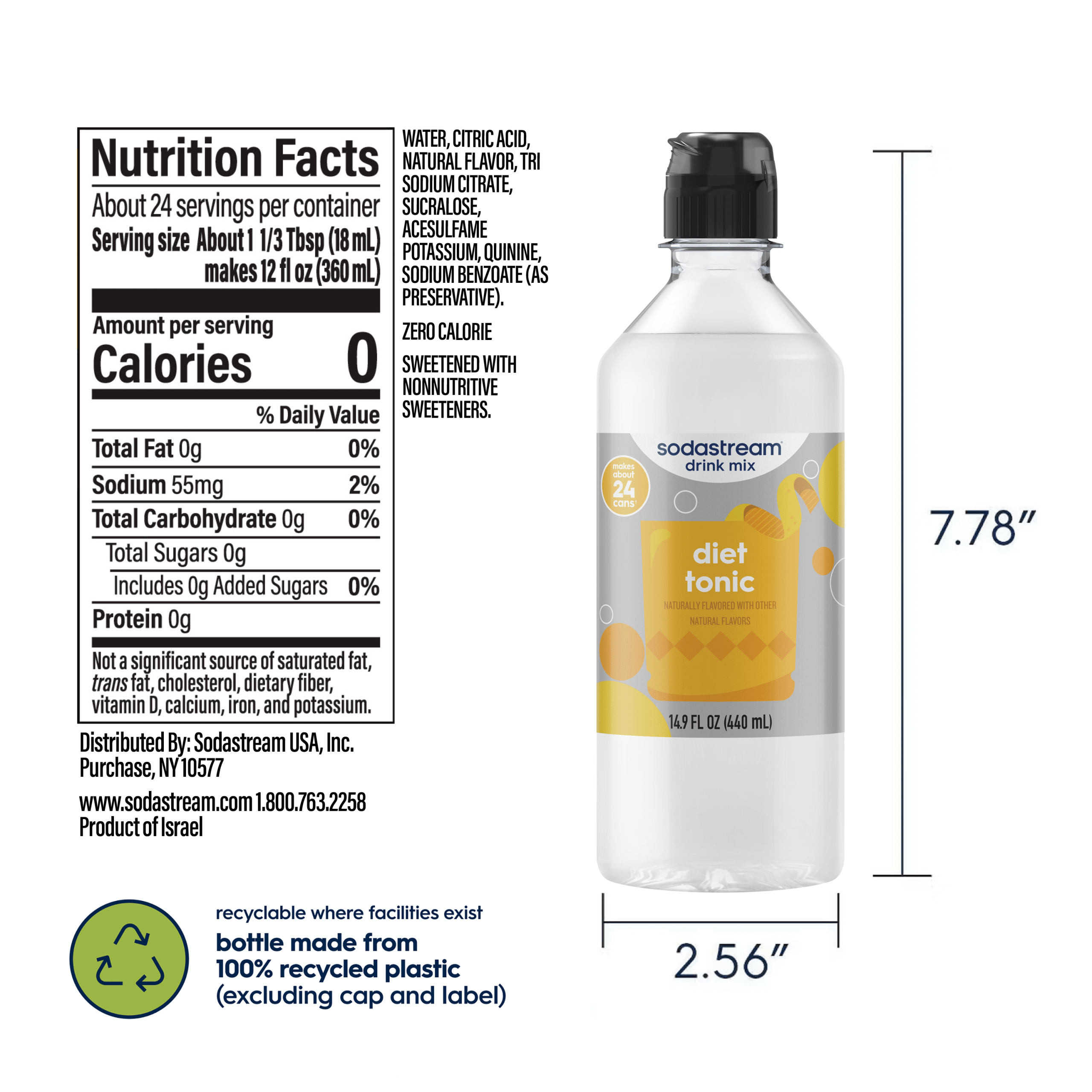 Sodastream Classics? Diet Tonic Drink Mix 4 Pack 440ml - Image 6
