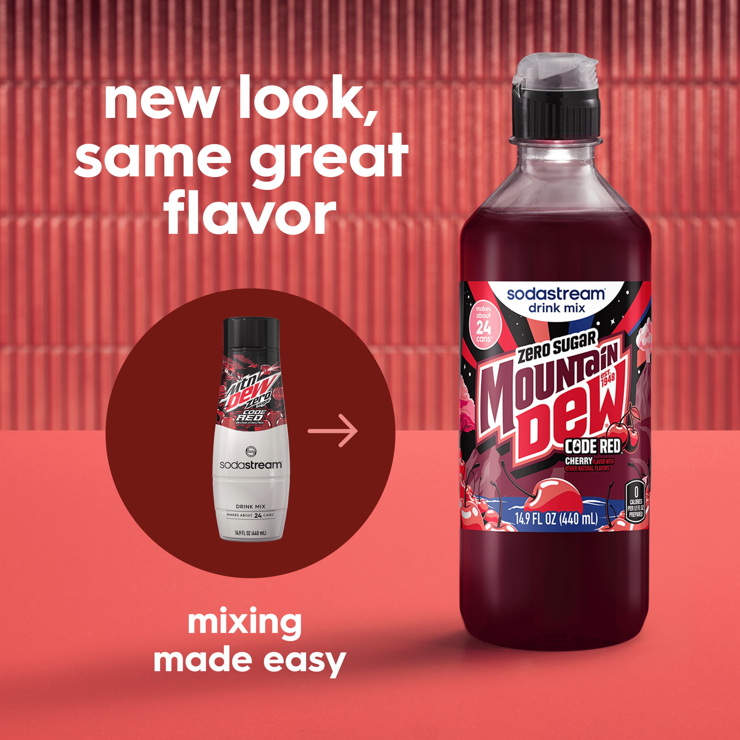 Sodastream MTN DEW Code Red Cherry Zero Sugar Drink Mix 440ml - Image 5