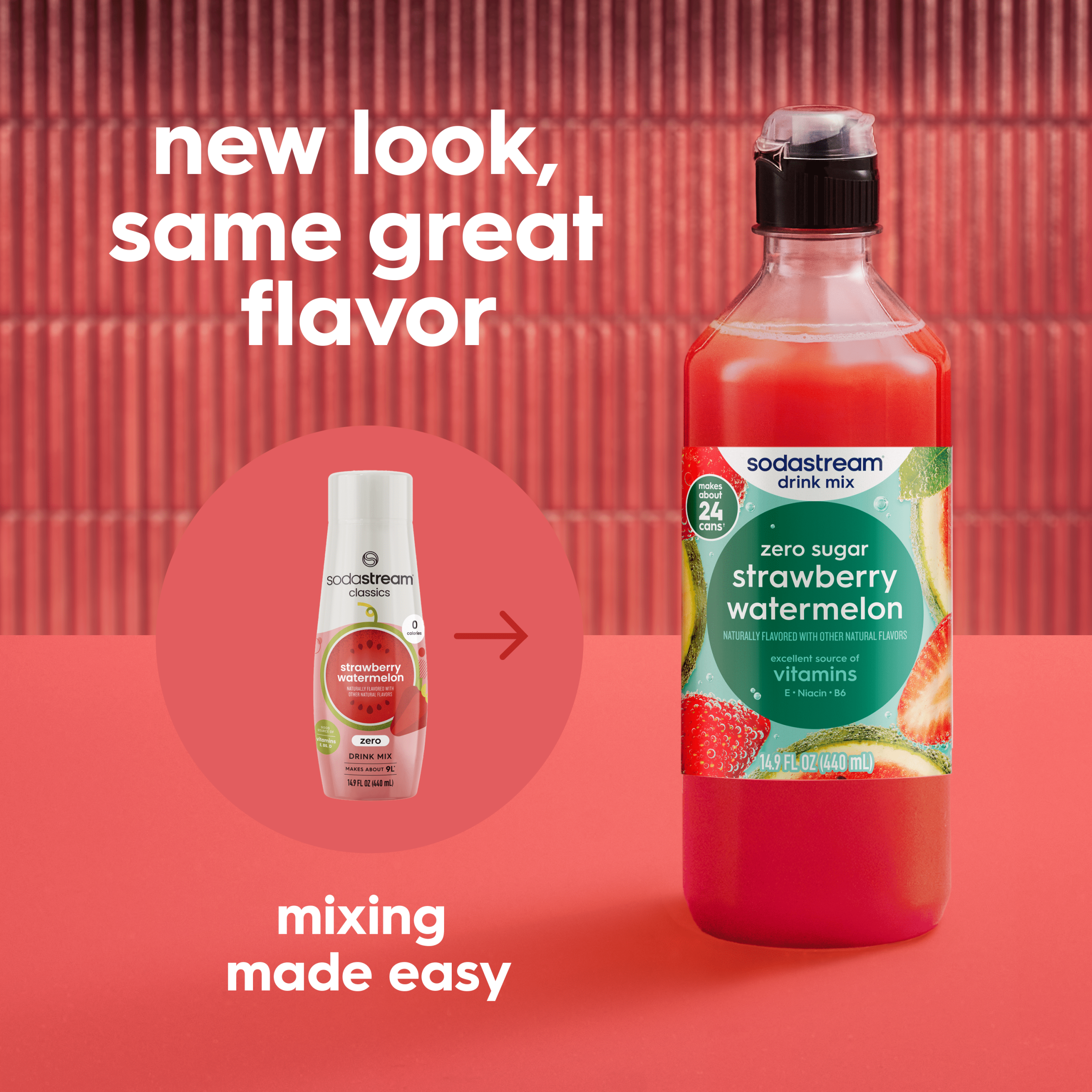 Sodastream Classics? Strawberry & Watermelon Zero Sugar Drink Mix 4 Pack 440ml - Image 5