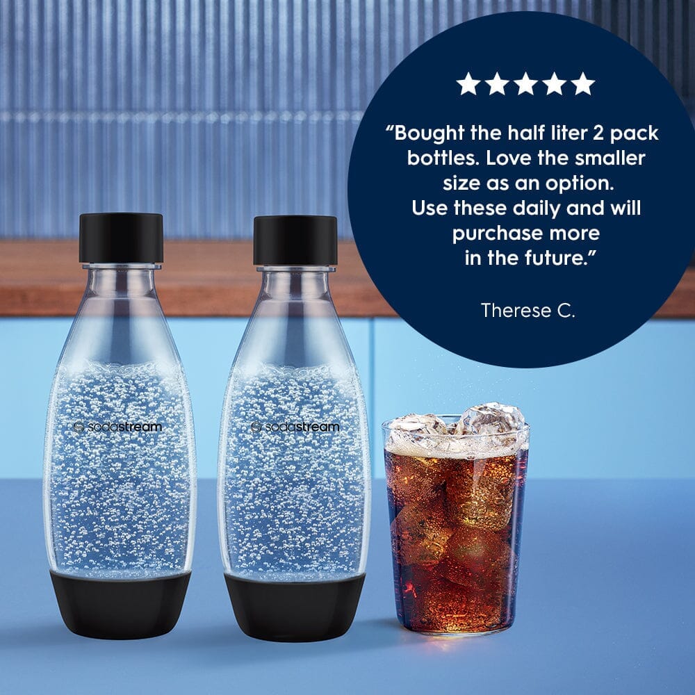 Sodastream Slim Sparkling Water Bottle Twin Pack Black 16.9 oz - Image 2